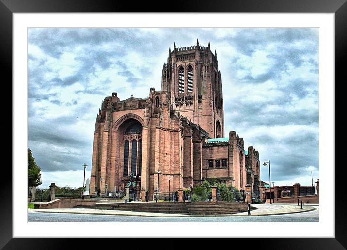 Liverpool Anglican Cathedral Uk Framed Mounted Print by Irene Burdell
