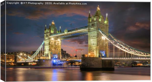Tower Bridge, London Canvas Print by K7 Photography