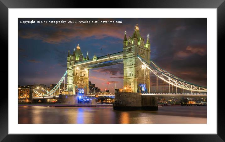 Tower Bridge, London Framed Mounted Print by K7 Photography
