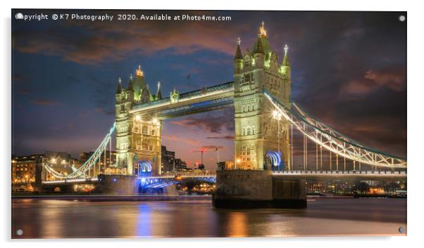 Tower Bridge, London Acrylic by K7 Photography