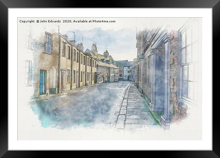 The Medieval Charm of Queen Street Framed Mounted Print by John Edwards