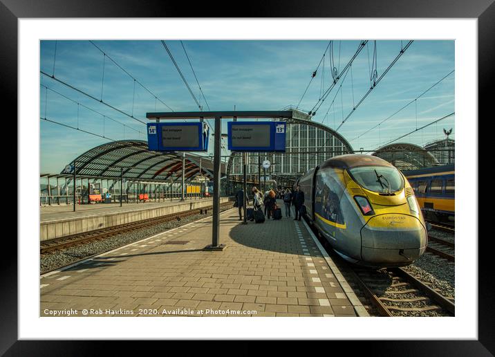 Amsterdam Centraal Eurostar Framed Mounted Print by Rob Hawkins