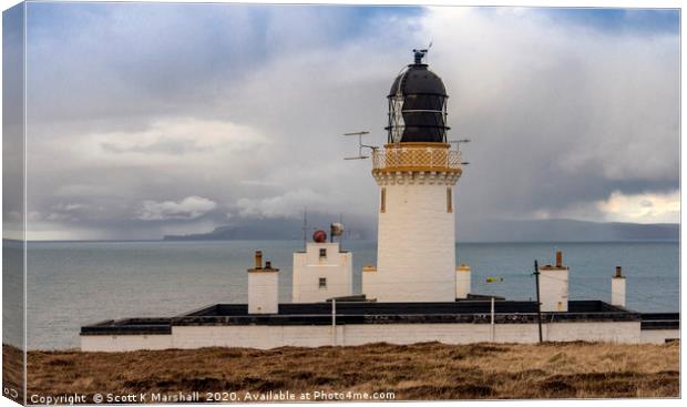 Dunnet Head Lighthouse Squall Canvas Print by Scott K Marshall