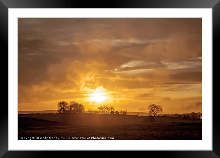 Golden Skies Framed Mounted Print by Andy Morley