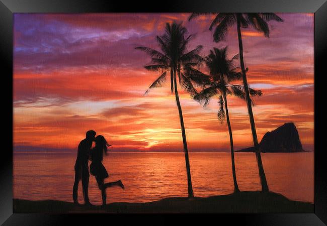 Romance in Paradise Framed Print by Robert Deering