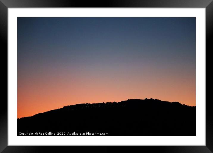 Marvão Silhouetted against the Evening Sky Framed Mounted Print by Roz Collins