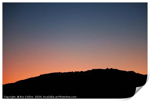 Marvão Silhouetted against the Evening Sky Print by Roz Collins