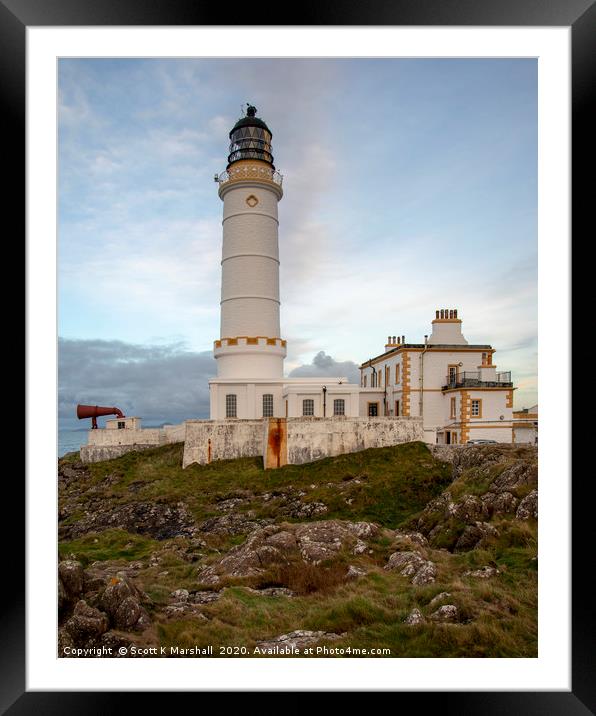 Coreswall Lighthouse Winter Framed Mounted Print by Scott K Marshall