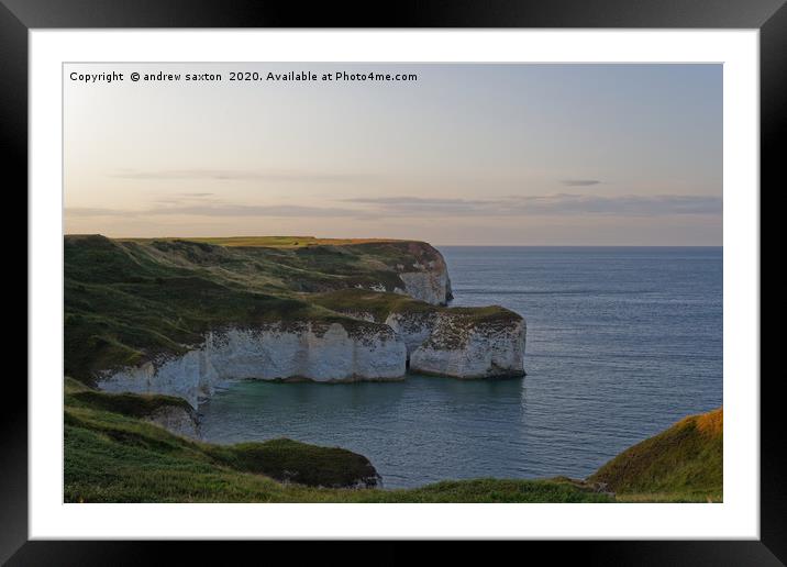 FLAMBOROUGH CALM Framed Mounted Print by andrew saxton