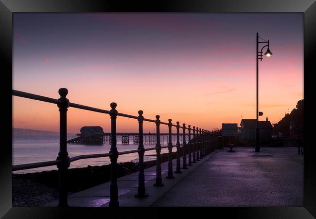 Dawn at Mumbles pier Framed Print by Leighton Collins