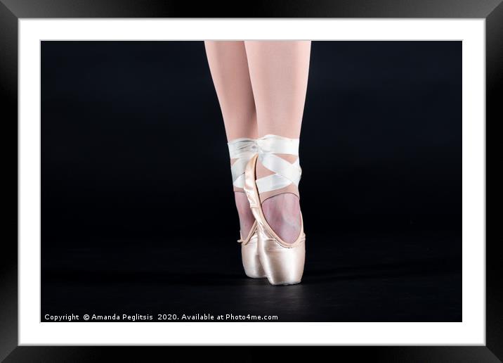 Ballet Feet Framed Mounted Print by Amanda Peglitsis