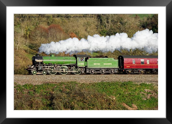 Steam Train Mayflower powering through Somerset Framed Mounted Print by Duncan Savidge