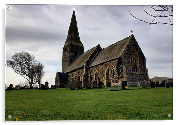 mappleton parish church of all saints Acrylic by Martin Parkinson