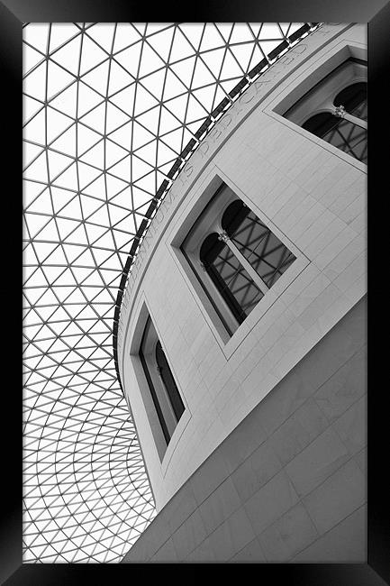 The British Museum London - Black & White Framed Print by Abdul Kadir Audah