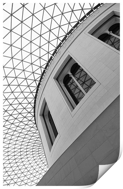 The British Museum London - Black & White Print by Abdul Kadir Audah