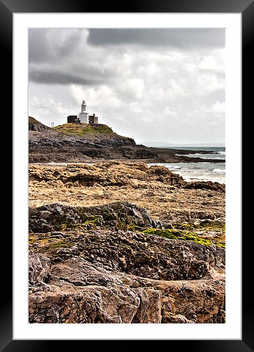Mumbles Lighthouse Framed Mounted Print by Brian Beckett