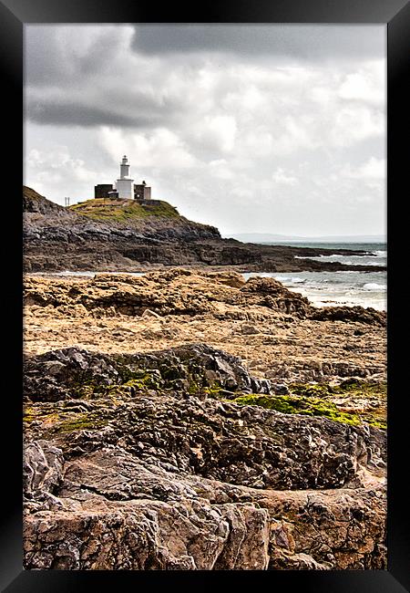 Mumbles Lighthouse Framed Print by Brian Beckett