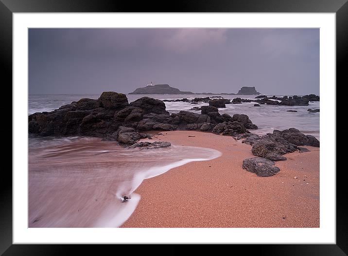 Fidra Coast and Lighthouse Framed Mounted Print by Keith Thorburn EFIAP/b