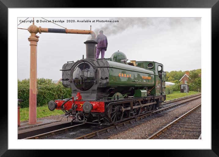  Pannier tank 7752 steam train  Framed Mounted Print by Duncan Savidge