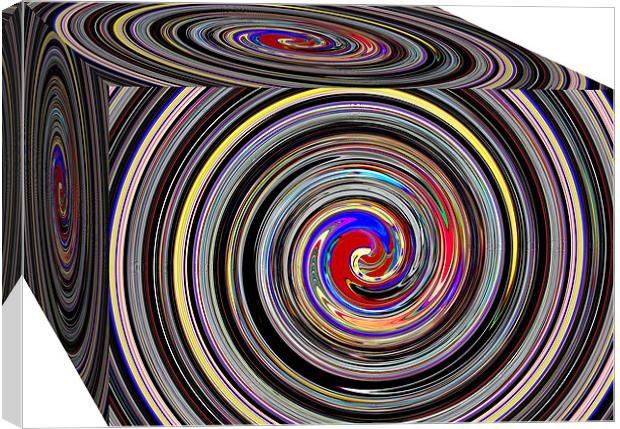 Swirly cube Canvas Print by kelly Draper