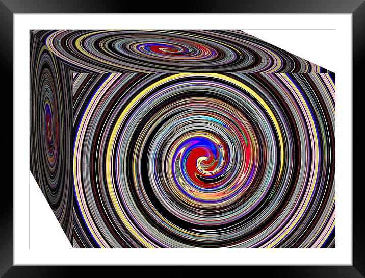 Swirly cube Framed Mounted Print by kelly Draper