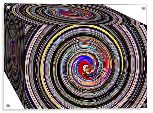 Swirly cube Acrylic by kelly Draper