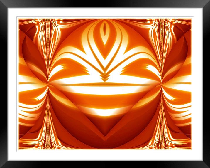 A Orange Rustic Abstract Fold. Framed Mounted Print by paulette hurley