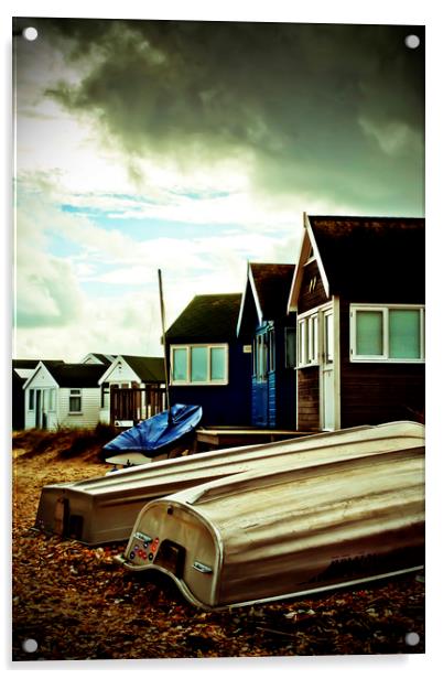 Hengistbury Head Beach Huts Bournemouth Dorset Acrylic by Andy Evans Photos