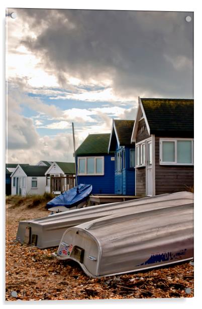 Beach huts Hengistbury Head Bournemouth Dorset Acrylic by Andy Evans Photos
