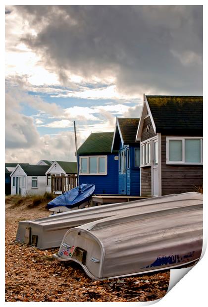 Beach huts Hengistbury Head Bournemouth Dorset Print by Andy Evans Photos