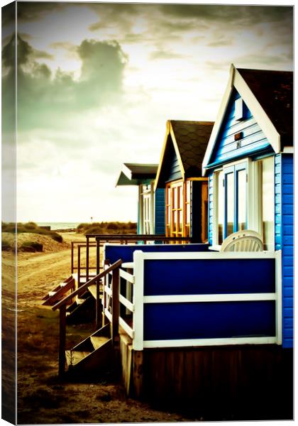 Hengistbury Head beach huts Bournemouth Dorset Canvas Print by Andy Evans Photos