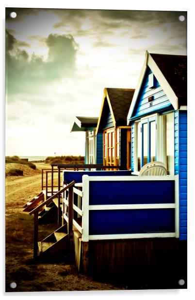 Hengistbury Head beach huts Bournemouth Dorset Acrylic by Andy Evans Photos