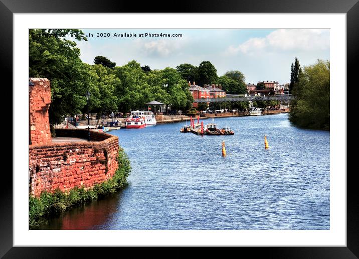 Looking down River Dee from hanbdbridge at Chester Framed Mounted Print by Frank Irwin