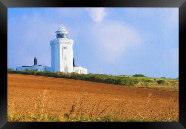 South Foreland Lighthouse Dover Framed Print by Robert Deering