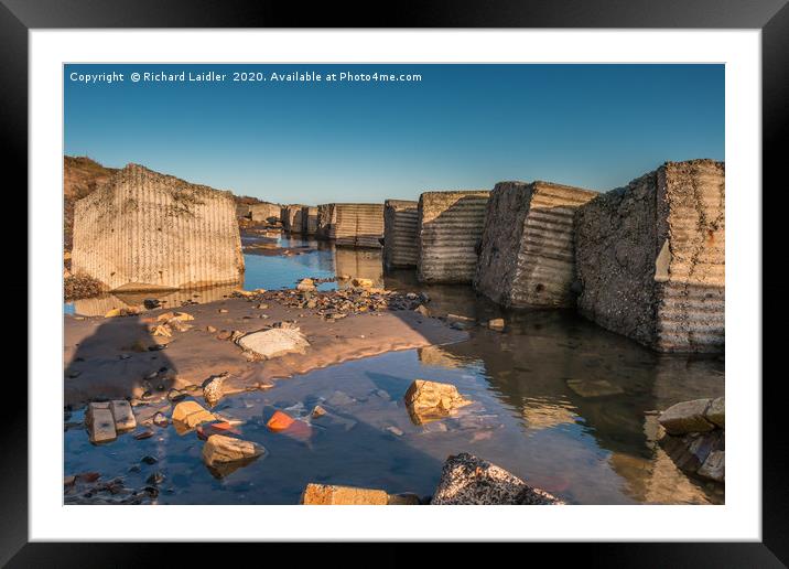 World War II Beach Defences, Alnmouth Framed Mounted Print by Richard Laidler