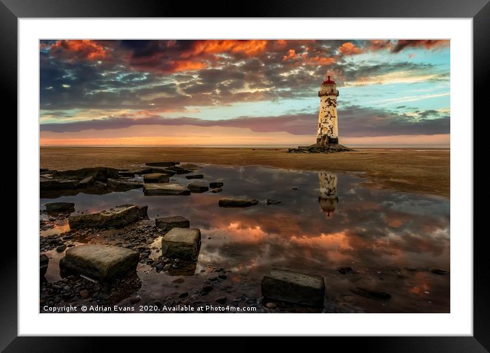 Talacre Lighthouse Wales Framed Mounted Print by Adrian Evans