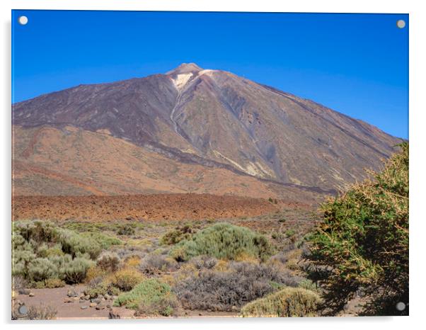 View of Mount Teide, Tenerife Acrylic by Angela Cottingham
