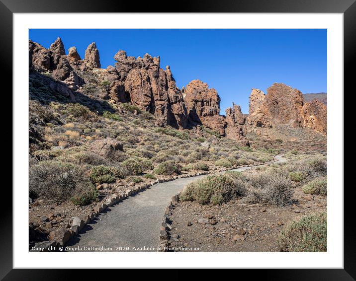 Trail at Roques de Garcia, Tenerife Framed Mounted Print by Angela Cottingham