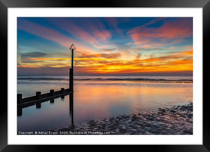 Sunset Reflections  Framed Mounted Print by Adrian Evans