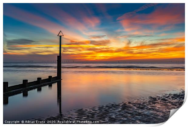 Sunset Reflections  Print by Adrian Evans