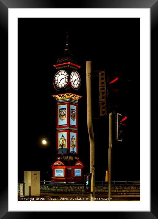 Weymouth Clock in Winter Framed Mounted Print by Paul Brewer