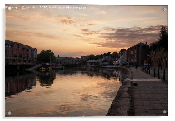 Sunset Exeter Quayside Acrylic by Lynn Bolt