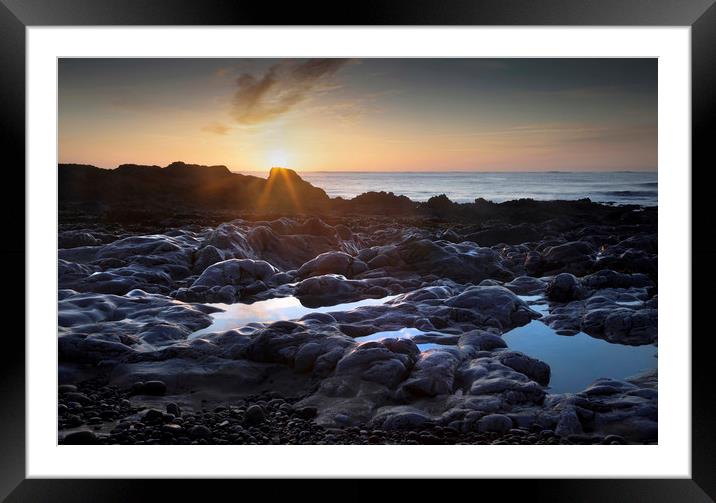 Sunrise at Bracelet Bay Framed Mounted Print by Leighton Collins