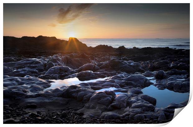 Sunrise at Bracelet Bay Print by Leighton Collins