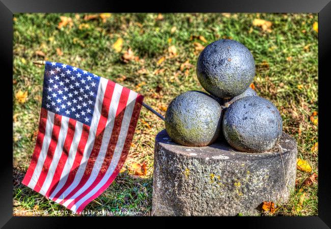 American Civil War Cannon Balls Framed Print by David Pyatt