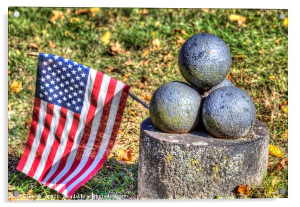 American Civil War Cannon Balls Acrylic by David Pyatt