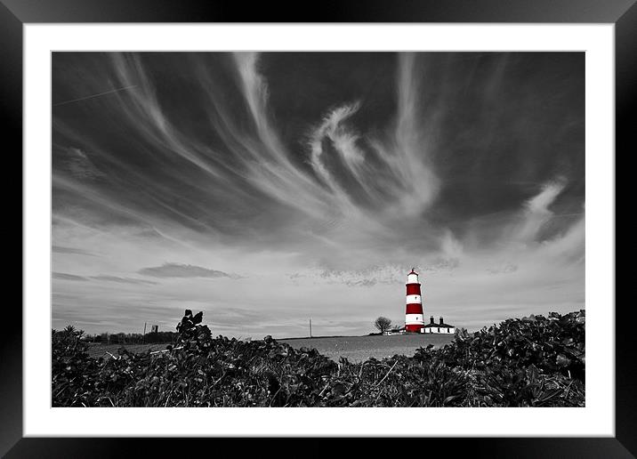 Wispy Clouds Above Happisburgh Lighthouse Selectiv Framed Mounted Print by Paul Macro