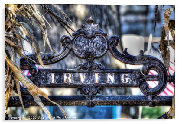 Washington Irving Grave Marker Acrylic by David Pyatt