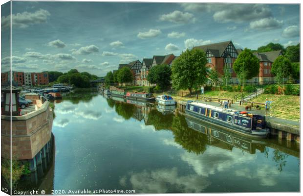 River Weaver at Northwich Canvas Print by Rob Hawkins