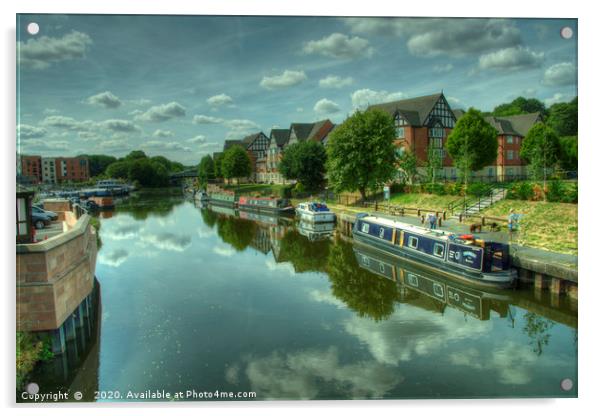 River Weaver at Northwich Acrylic by Rob Hawkins